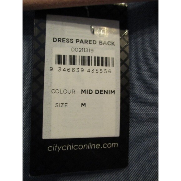 City Chic Womens Sz M/18 Pared Back Long Sleeve Chambray Denim Wrap Dress Lyocel - Picture 8 of 10